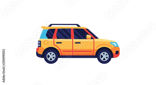Yellow SUV Vehicle Side View.