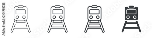 Quadro su tela Train Different Icon Set Simple Style Collection