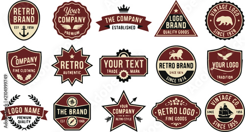 Foto Collection of vintage logo templates and retro badges design elements
