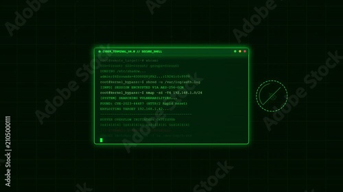 Futuristic Cybersecurity Hacking Scene with Green Digital Interface and Code Visuals