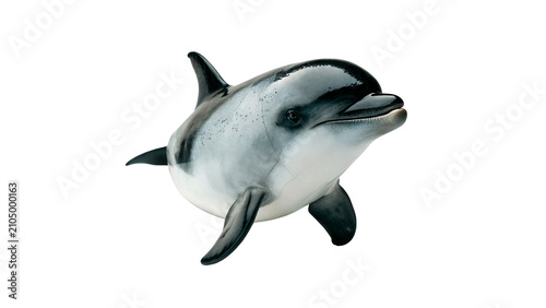 Photography Exotic predatory dynamic fish swimming sideways quickly isolated on transparent