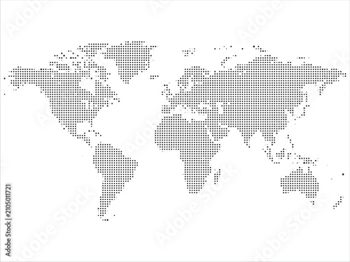 World map made of halftone dots vector
