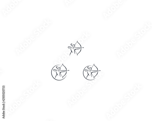 Centaur Archer, mythology creature, Sagitarius Zodiac Sign vector logo icon, fast arch logo from fast archer woman centaur vector for logo, sign, emblem or symbol graphic design vector illustration