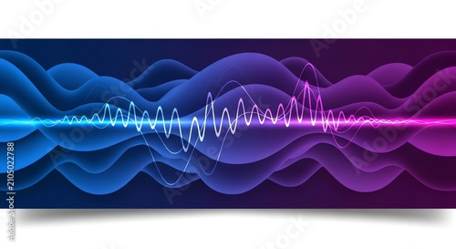 Abstract blue and purple wave frequency background