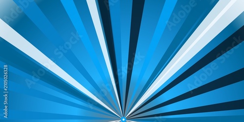 Foto Blue sunburst background with radial rays emanating from center in modern graphic style