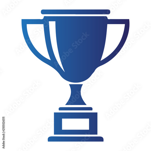 Foto Blue trophy cup icon for sport tour the fance victory
