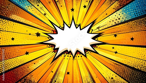 Comic pop art explosion speech bubble