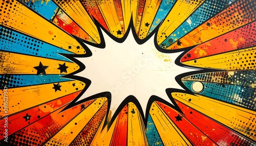 Comic pop art explosion speech bubble