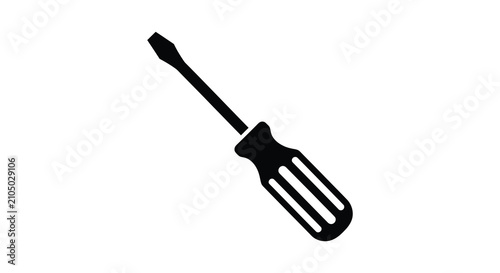 Photos Flatware screwdriver tool in black silhouette against a white background silhoue