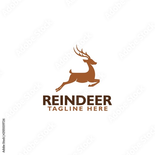 Reindeer logo icon isolated on white background