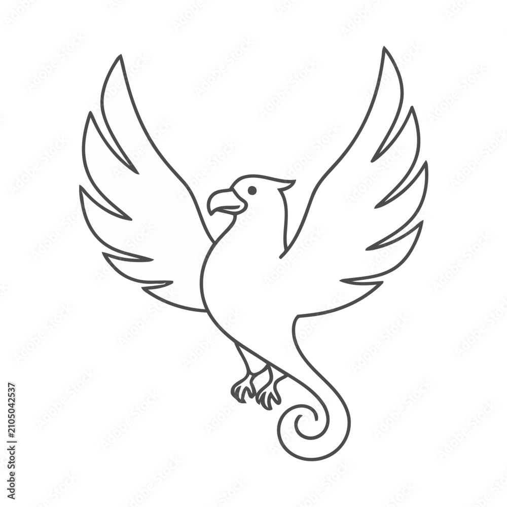 Fototapeta premium Phoenix outline