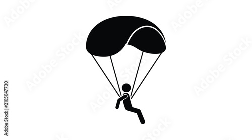 Cuadro en lienzo Minimalist black vector graphic illustration featuring a stick figure person des