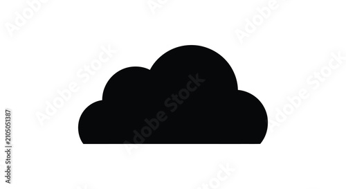 Black cloud shape against a white background a simple silhouette clouds