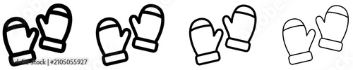 Foto Winter mittens line icon for cold weather clothing