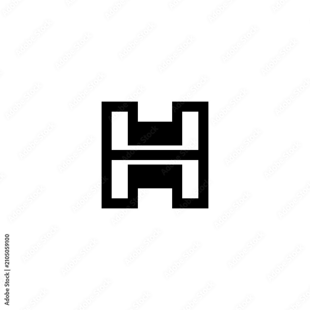 Fototapeta premium Modern Letter H Logo Vector, Geometric Monogram Initial H Icon, Minimal Black Line Alphabet Symbol, Corporate Brand Identity, Clean Professional Typography Design