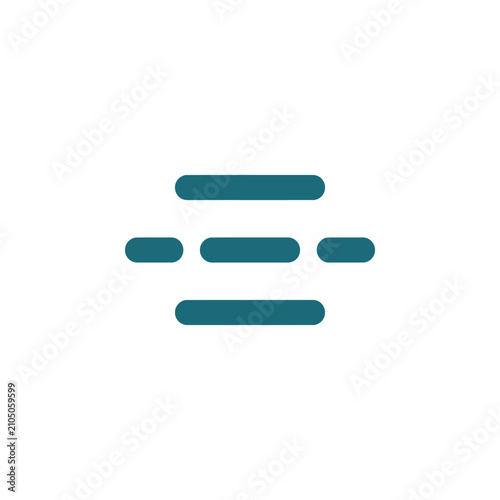 Canvastavla Teal Equal Sign Graphic Symbol.