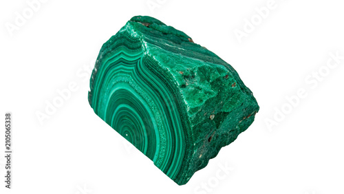 Bild auf Leinwand Polished natural green malachite mineral crystal gemstone asset isolated on tran
