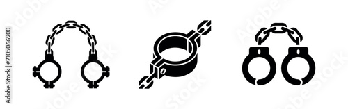 Canvas Print Chains, handcuffs, and shackles vector icons set