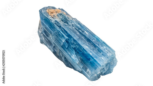 Obraz na plátne Natural raw blue celestite crystal mineral gemstone specimen isolated on transpa