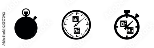 Tableau sur toile Chemistry Timer and Stopwatch Icons Set