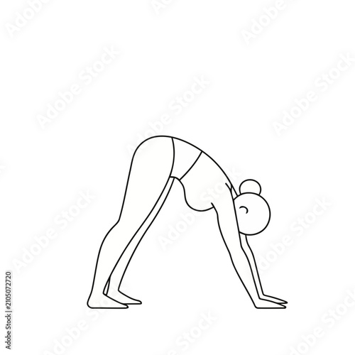 Woman in Downward-Facing Dog Yoga Pose