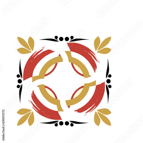 Abstract Geometric Pattern with Brush Strokes
