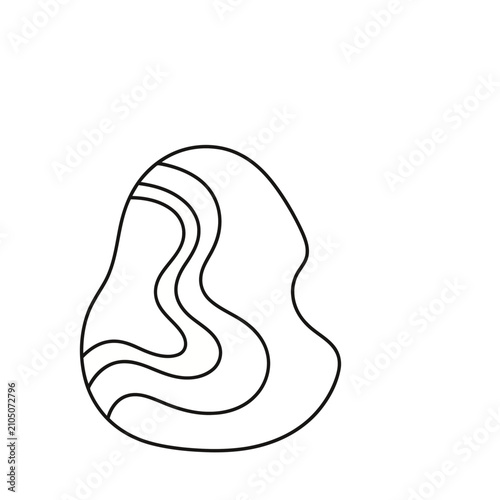 Abstract Organic Shape with Wavy Lines