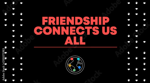Celebrating Friendship Day with diverse friends. Young adults sharing joyful moments, colorful background, friendship theme, casual style, positive...