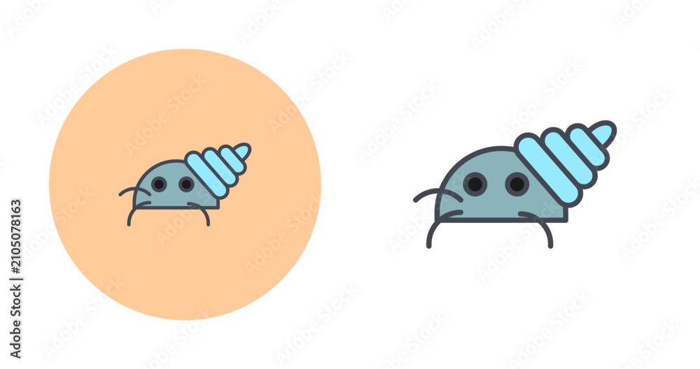 Obraz premium Hermit Crab Vector Icon