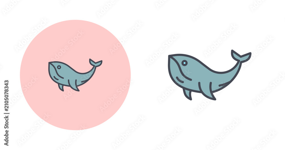 Fototapeta premium Humpback Whale Vector Icon