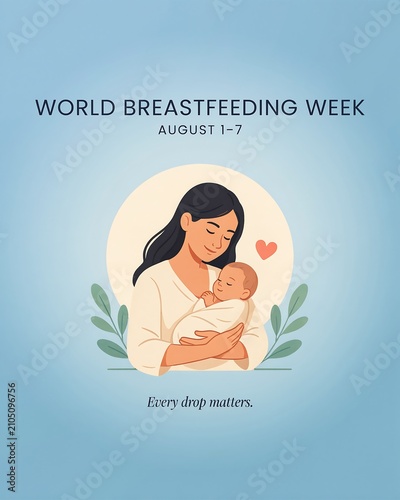 Mother breastfeeding baby illustration