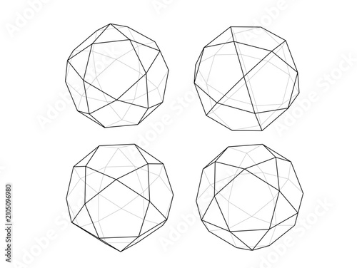 Obraz na płótnie 二十・十二面体　icosidodecahedron　アルキメデスの立体　Archimedes' solid