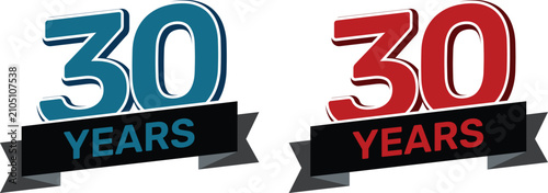 Foto Anniversary years badge collection featuring 10, 20, 25, 30, 40, 50, 60 and 70 years celebration labels