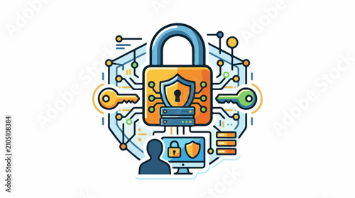 Digital security system with lock keys and data flow