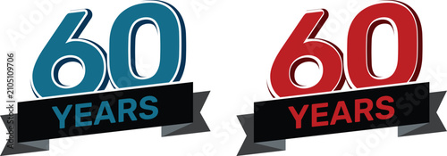 Fotografía Anniversary years badge collection featuring 10, 20, 25, 30, 40, 50, 60 and 70 years celebration labels