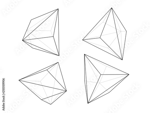 三方四面体　triakis tetrahedron　カタランの立体　catalan solid