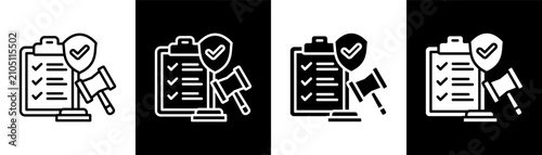 policies white icon set design