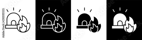 emergency white icon set design