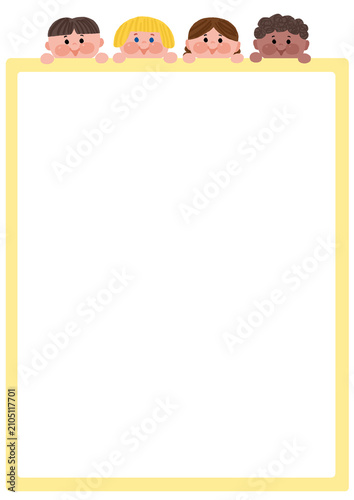 frame with children illustration