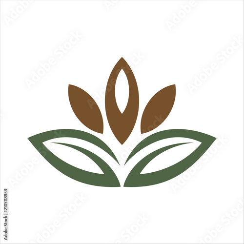 Abstract leaf logo vector combining a stylized leaf with a human figure silhouette, symbolizing growth, wellness, harmony, sustainability, and positive living, isolated on white background.