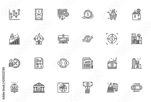 Fotografie Asian Countries Landmarks icon set