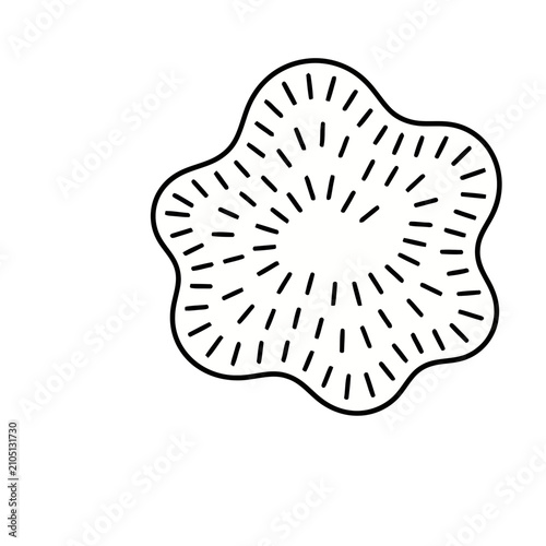 Abstract radial pattern with black lines