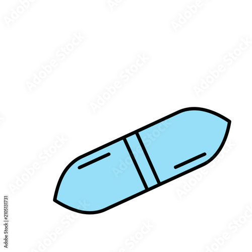 Blue capsule with black outline