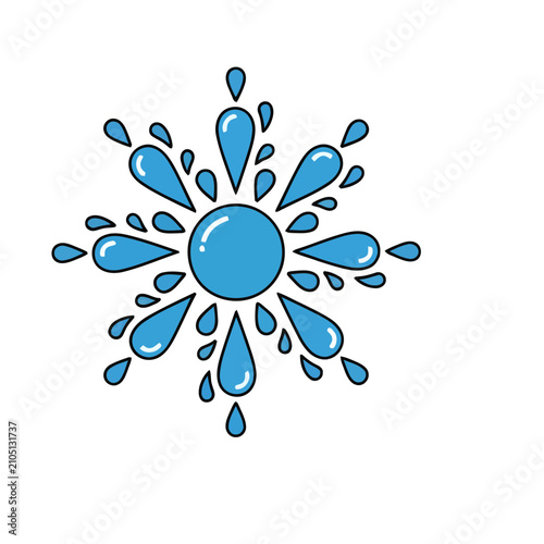 Blue water splash illustration