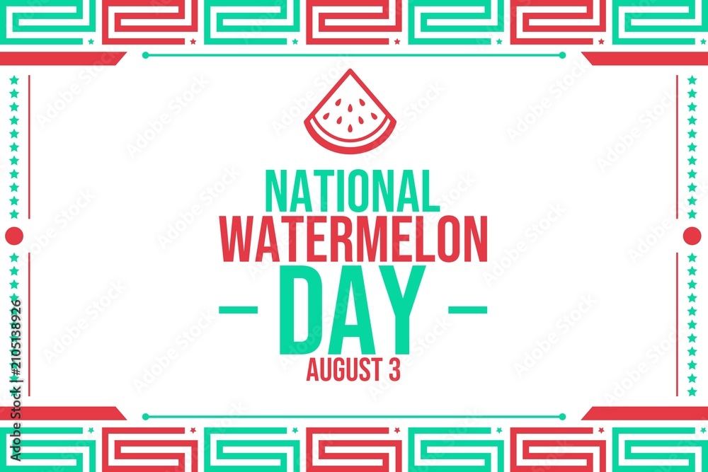 Fototapeta premium National Watermelon Day Summer Background with Fresh Watermelon Illustration - V7