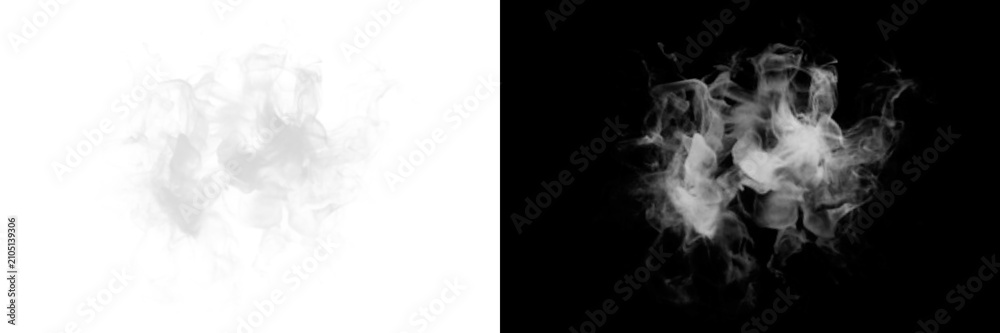 Obraz premium Dynamic white smoke explosion isolated on transparent background effect