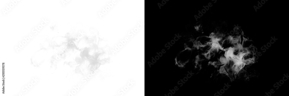 Obraz premium Floating white smoke puff isolated on transparent background for art