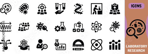 Fotografía Medical science research vector icons