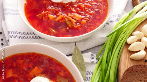 red tomato soup with basil