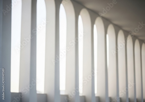 Abstract architectural background with white arches